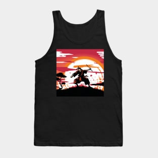 Kenjutsu sunset samurai warrior Tank Top